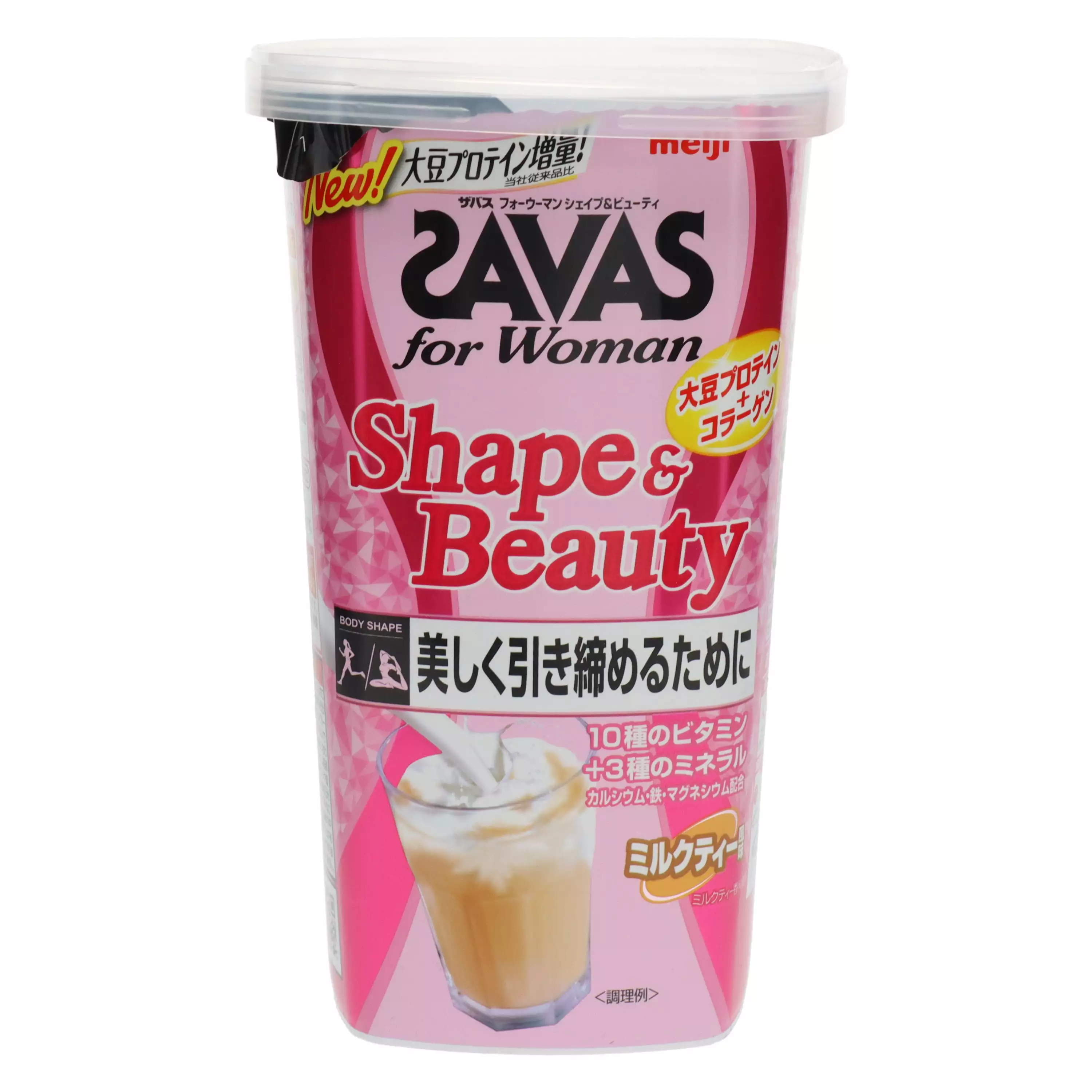 【明治 SAVAS】 女性愛用 大豆蛋白粉 Shape&Beauty 奶茶風味 12回 252g