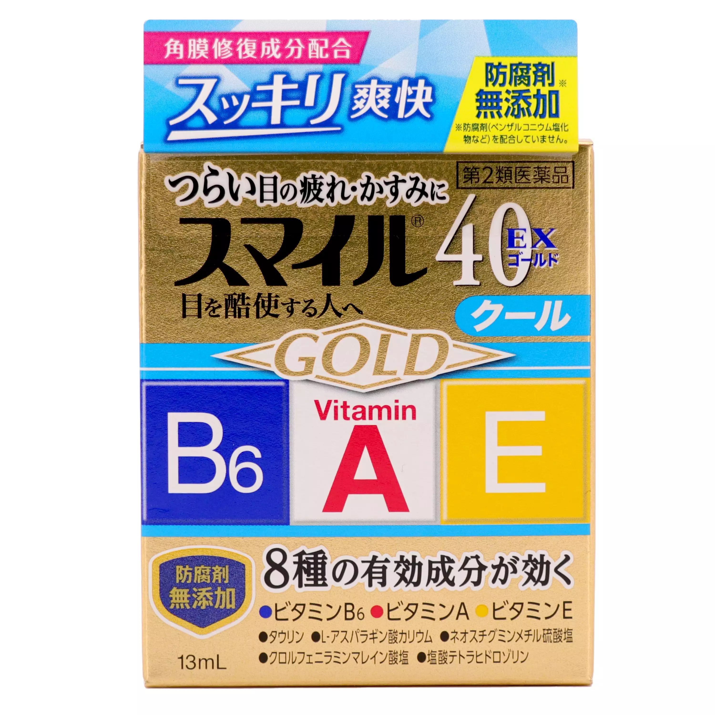 LION獅王 Smile40 EX Gold Cool涼感眼藥水13ml 【第２類醫藥品】