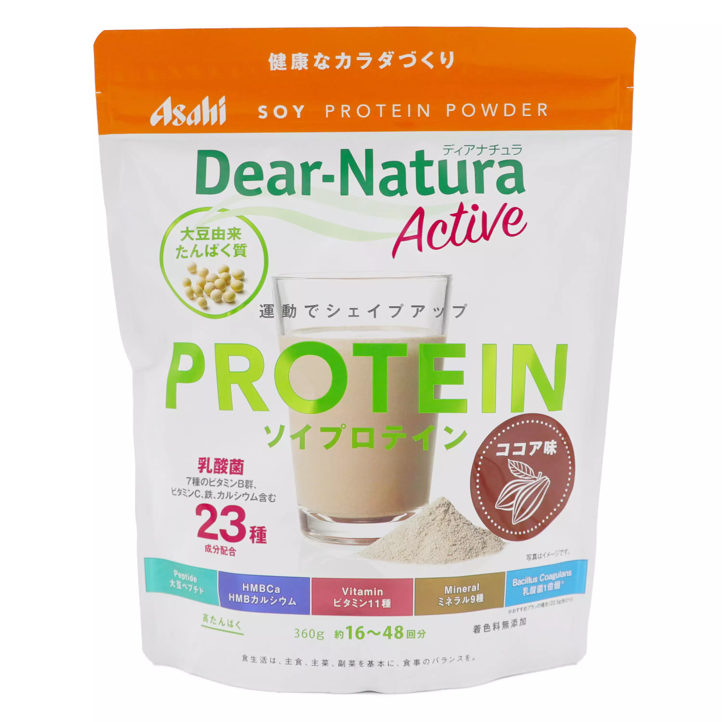 【Asahi 朝日】Dear-Natura Active 活性大豆蛋白粉 可可風味360g