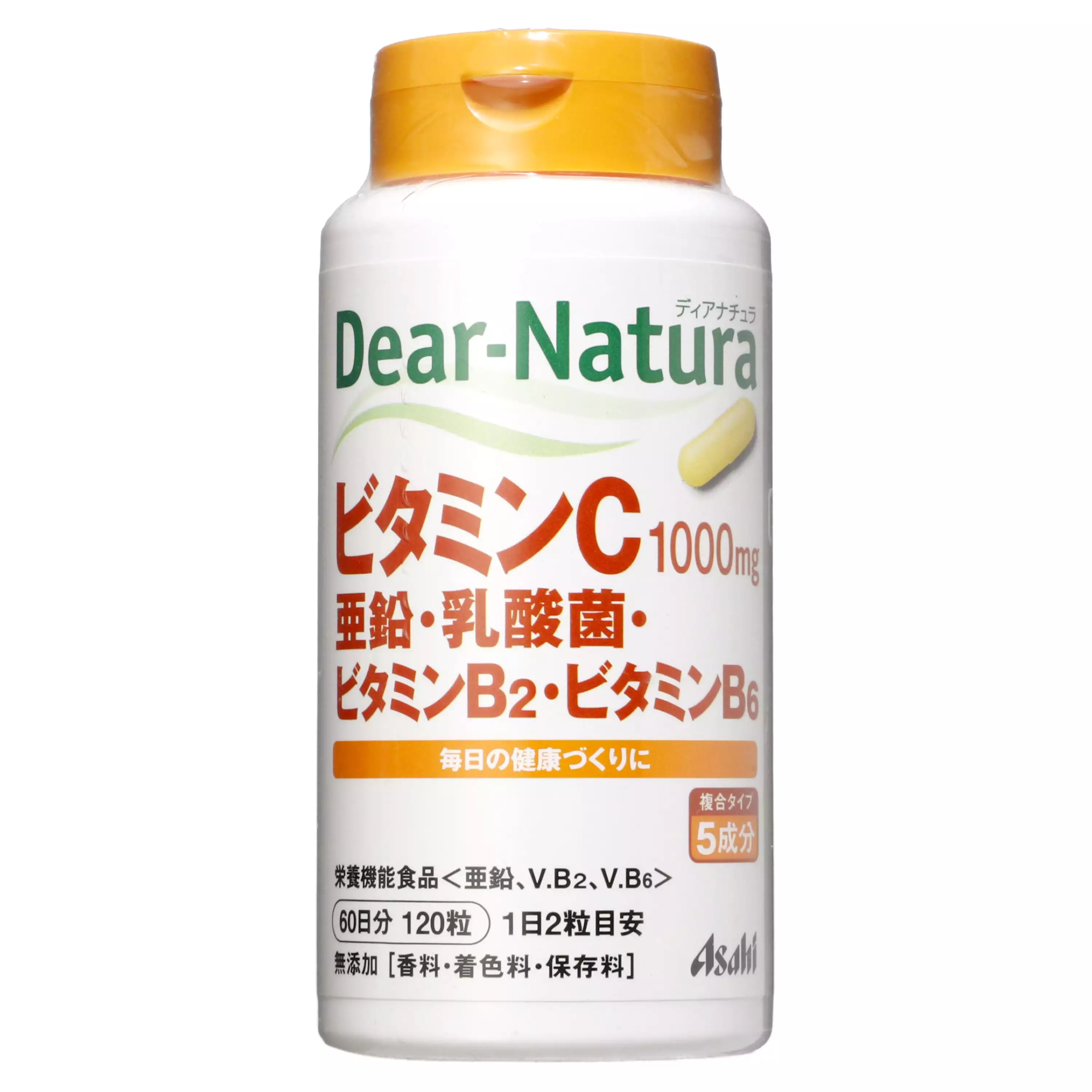 朝日ASAHI　Dear-Natura維他命C鋅乳酸菌維他命B2B6 120粒